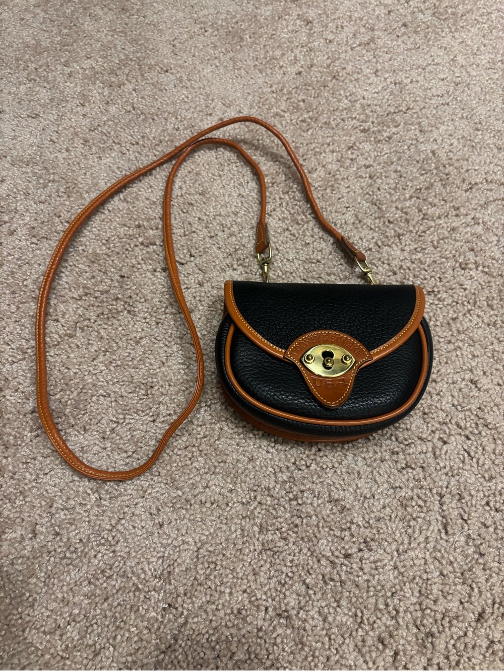 Vintage Dooney and Bourke All Weather Leather Mini Crossbody Belt Bag